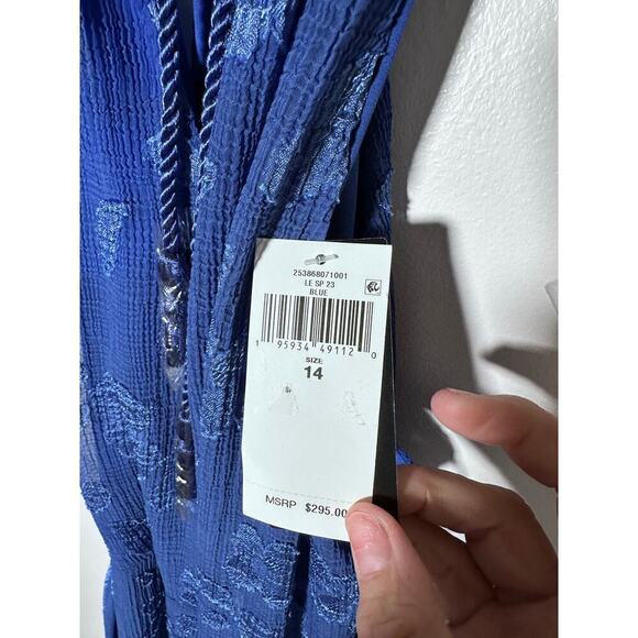 NWT Lauren Ralph Lauren Women's Blue Adjustable Halter Neck Maxi Dress Size 14 - Picture 6 of 10